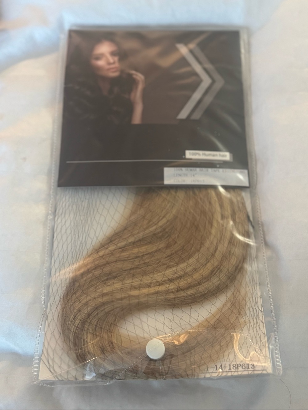 12pc Tape-In Human Hair Extensions 14" Ash Blonde Mix 18P613 Pre-Taped
